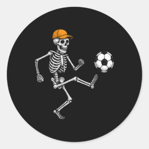 Funny Skeleton Soccer Ll Halloween Costume Classic Round Sticker