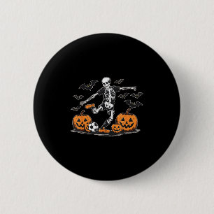 Funny Skeleton Soccer Men Boys Kids Halloween Cost 6 Cm Round Badge