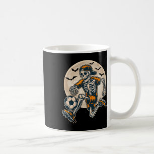 Funny Skeleton Soccer Men Boys Kids Halloween Cost Coffee Mug