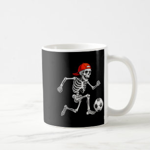 Funny Skeleton Soccer Men Boys Kids Halloween Cost Coffee Mug