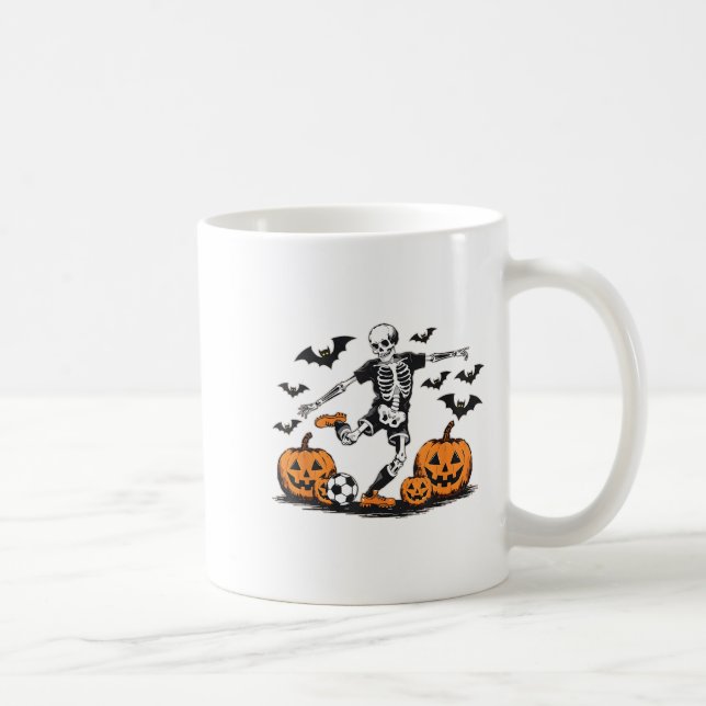 Funny Skeleton Soccer Men Boys Kids Halloween Cost Coffee Mug (Right)