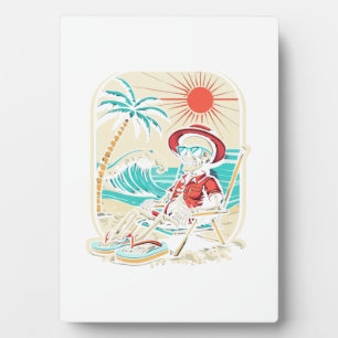 Funny Skeleton Summer Plaque