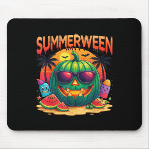 Funny Skeleton Summer Summerween Watermelon Jack-o Mouse Mat