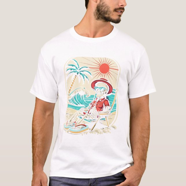 Funny Skeleton Summer T-Shirt (Front)