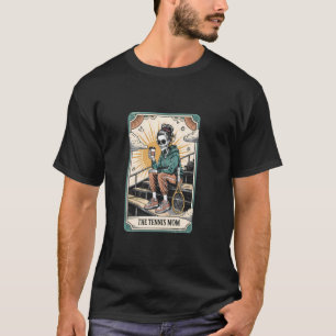 Funny Skeleton Tarot Card Halloween Tennis Mum Mot T-Shirt
