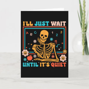 Funny Skeleton Teacher Halloween Costume Men Women Card