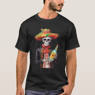 Funny Skeleton Tequila Mexico Dia De Los Muertos M T-Shirt