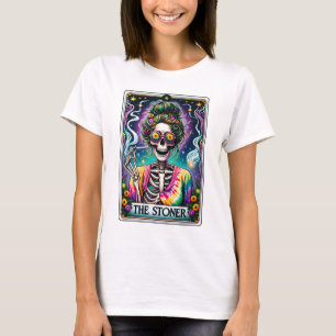 Funny Skeleton The Stoner Tarot  T-Shirt