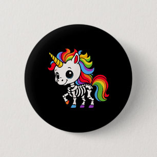 Funny Skeleton Unicorn Lovers Halloween Costume 6 Cm Round Badge