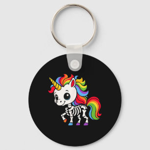 Funny Skeleton Unicorn Lovers Halloween Costume Key Ring