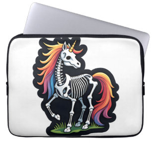 Funny Skeleton Unicorn Lovers Spooky Halloween Cos Laptop Sleeve