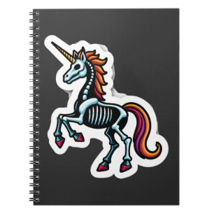 Funny Skeleton Unicorn Lovers Spooky Halloween Cos Notebook