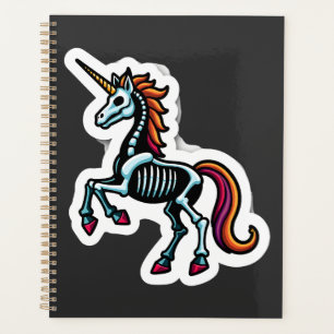 Funny Skeleton Unicorn Lovers Spooky Halloween Cos Planner