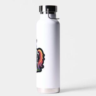 Funny Skeleton Unicorn Lovers Spooky Halloween Cos Water Bottle