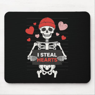 Funny Skeleton Valentine I Steal Hearts Xoxo Be Mi Mouse Mat