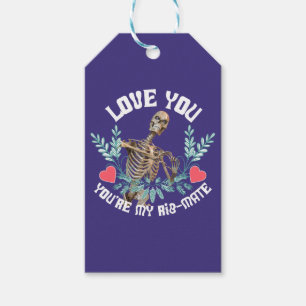 Funny Skeleton Valentine Rib Mate Goth Humour Gift Tags