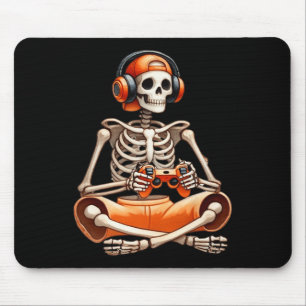 Funny Skeleton Video Game Halloween Gaming Gamer B Mouse Mat