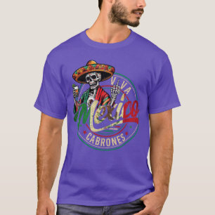 Funny Skeleton Viva Meico s Men Women Independence T-Shirt