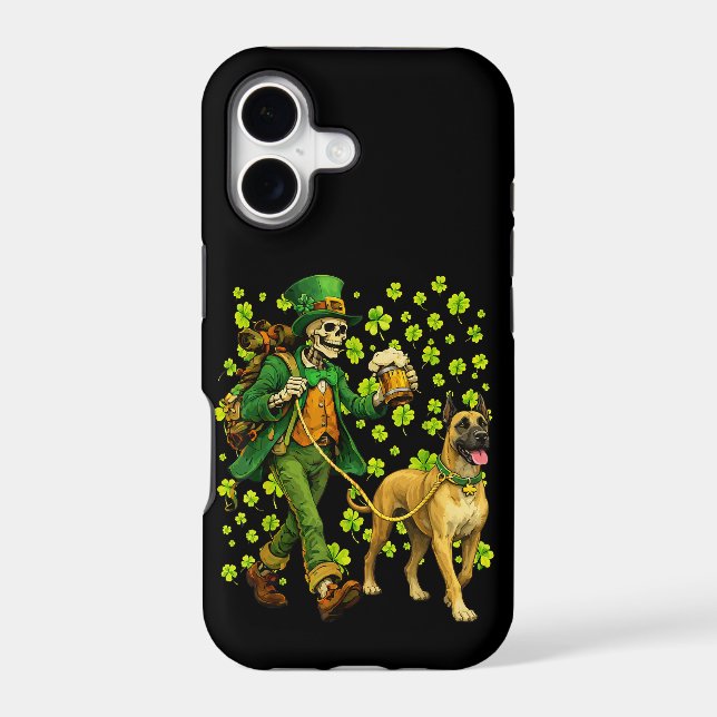 Funny Skeleton Walking Great Dane Gothic Dog Lover (Back)