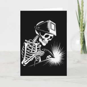 Funny Skeleton Welding Lovers Spooky Halloween Wel Card
