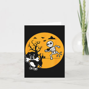 Funny Skeleton Wiener Shirt Sausage Dog Halloween Card