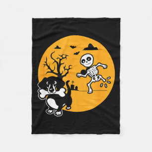 Funny Skeleton Wiener Shirt Sausage Dog Halloween Fleece Blanket