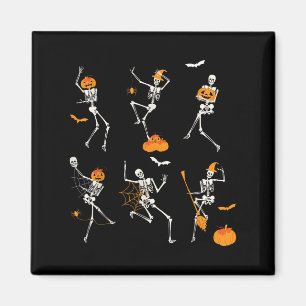 Funny Skeletons Dancing Dance Challenge Halloween Magnet