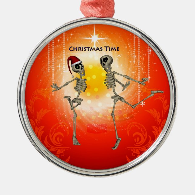 Funny skeletons metal tree decoration (Front)