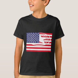 Funny Sket Stars Usa Flag Red White Disc Golf  T-Shirt