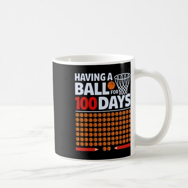 Funny Sketll Having A Ll For 100 Day Of School Tea Coffee Mug (Right)