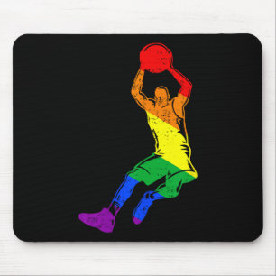 Funny Sketll Player Rainbow Flag Gay Lesbian Pride Mouse Mat