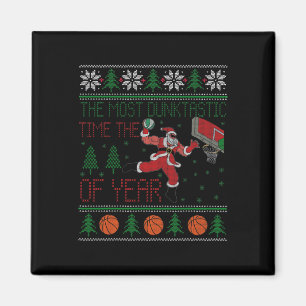 Funny Sketll Ugly Christmas Sweater Style Magnet