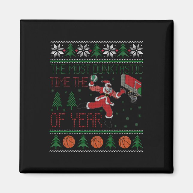 Funny Sketll Ugly Christmas Sweater Style  Magnet (Front)