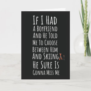 Funny Ski Card For Women Skier Skiing Winter Sport