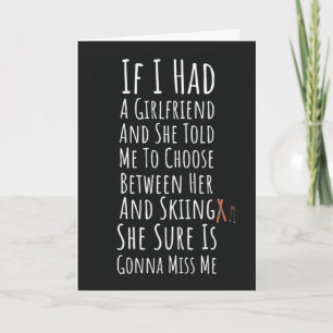 Funny Ski Cards For Men Skier Skiing Winter Sports
