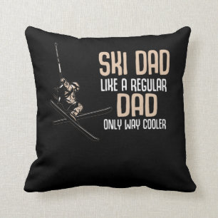 Funny Ski Dad Cool Skiing Father Cushion