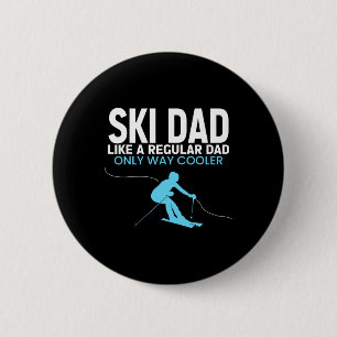 Funny Ski Dad Fathers Day - Cool Skier For Men Dad 6 Cm Round Badge