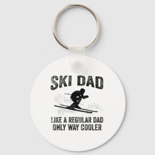 Funny Ski Dad Gift Skiers Cute Skiing Lovers Fathe Key Ring