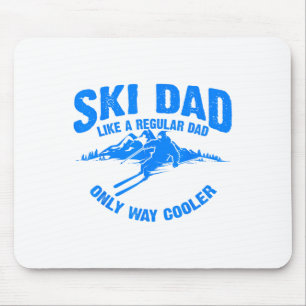 Funny Ski Dad Gift Skiers Cute Skiing Lovers Fathe Mouse Mat