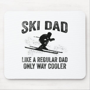 Funny Ski Dad Gift Skiers Cute Skiing Lovers Fathe Mouse Mat
