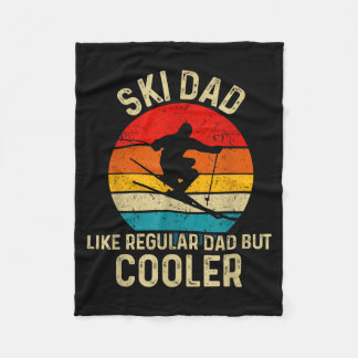 Funny ski dad shirt skier fathers skiing gift dad fleece blanket