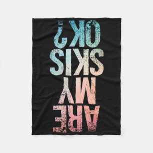 Funny Ski Design For Men Women Kids Boys Girls Ski Fleece Blanket