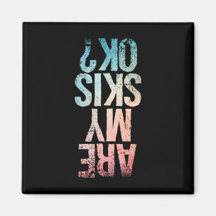 Funny Ski Design For Men Women Kids Boys Girls Ski Magnet