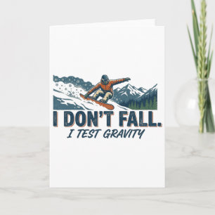 Funny Ski Gravity Joke Snowboarding Lover Men Wome Card