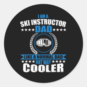 Funny Ski Instructor Dad Outfit Father's Day Costu Classic Round Sticker