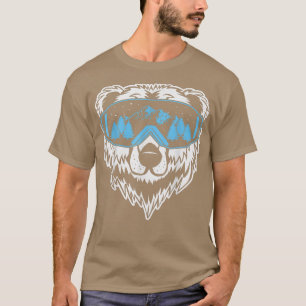Funny Ski Jumping Winter Sports Bear Sunglass T-Shirt