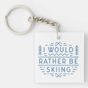Funny ski lovers skiing skiers aesthetic key ring