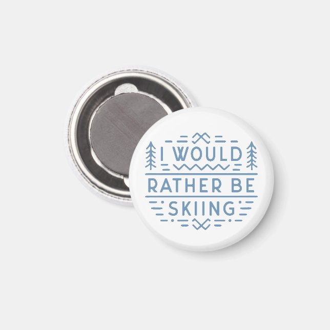 Funny ski lovers skiing skiers aesthetic magnet (Front/Back)