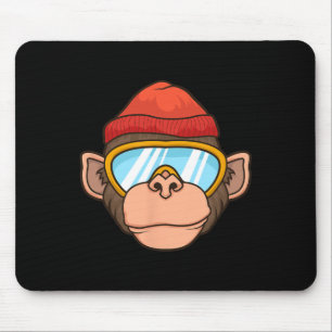Funny Ski Monkey Goggles Gorilla Skiing Mountain G Mouse Mat