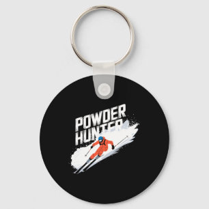 Funny Ski Powder Hunter Alpine Skier  Key Ring